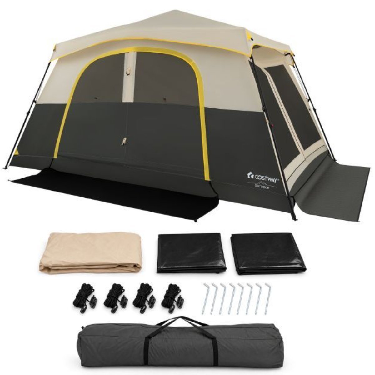 10-Person Instant Cabin Camping Tent with Rainfly