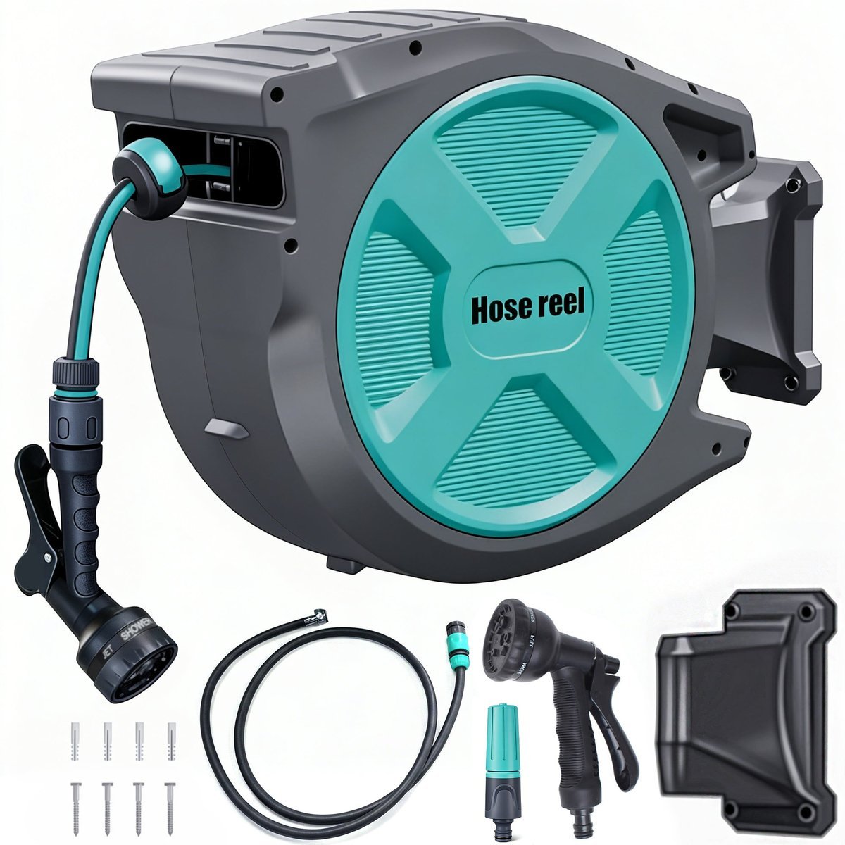20m UV-Resistant Wall-Mounted Hose Reel