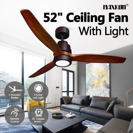 52 Inch Ceiling Fan with LED Lights and Timer