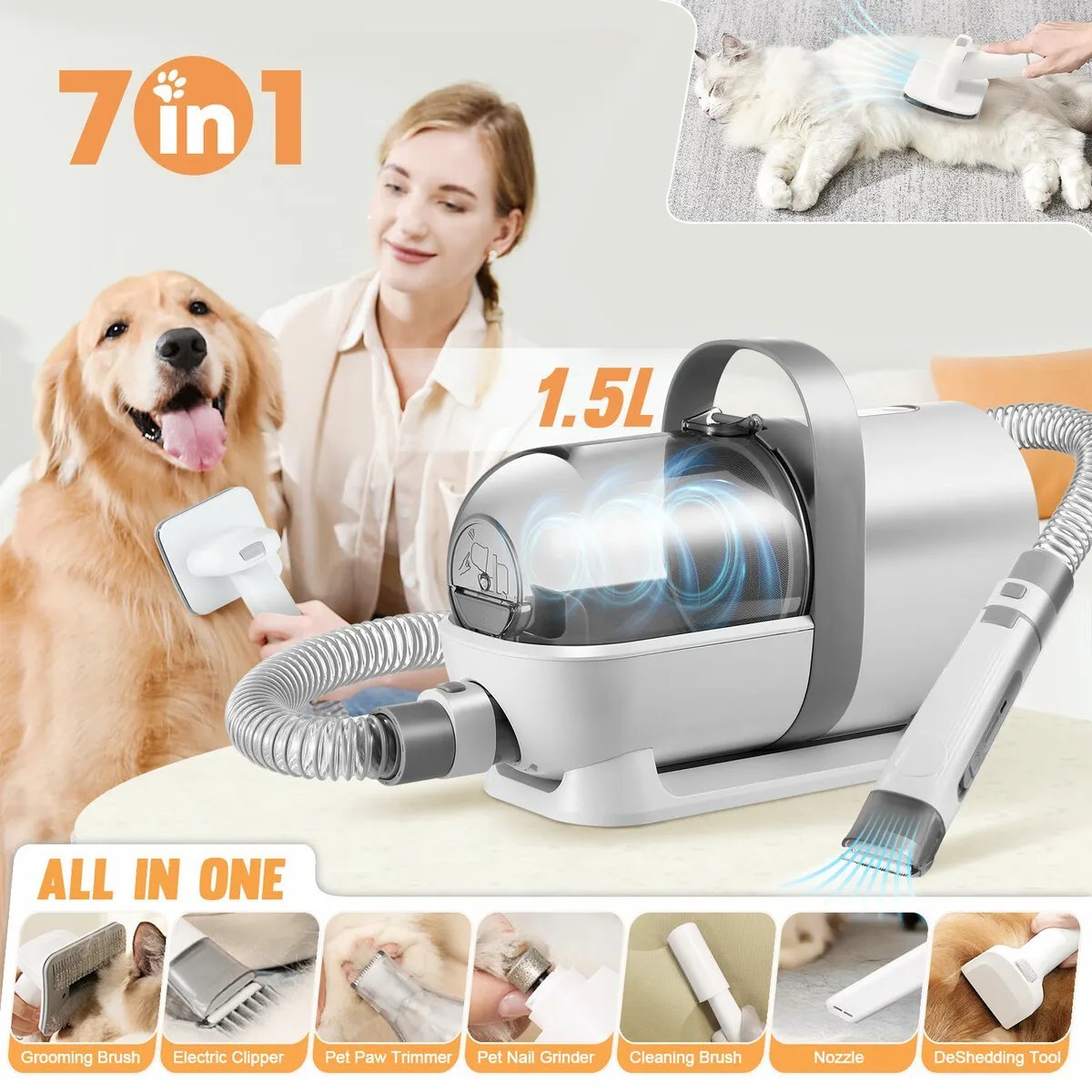 7-in-1 Pet Grooming Kit - Best All-in-One Grooming Kit