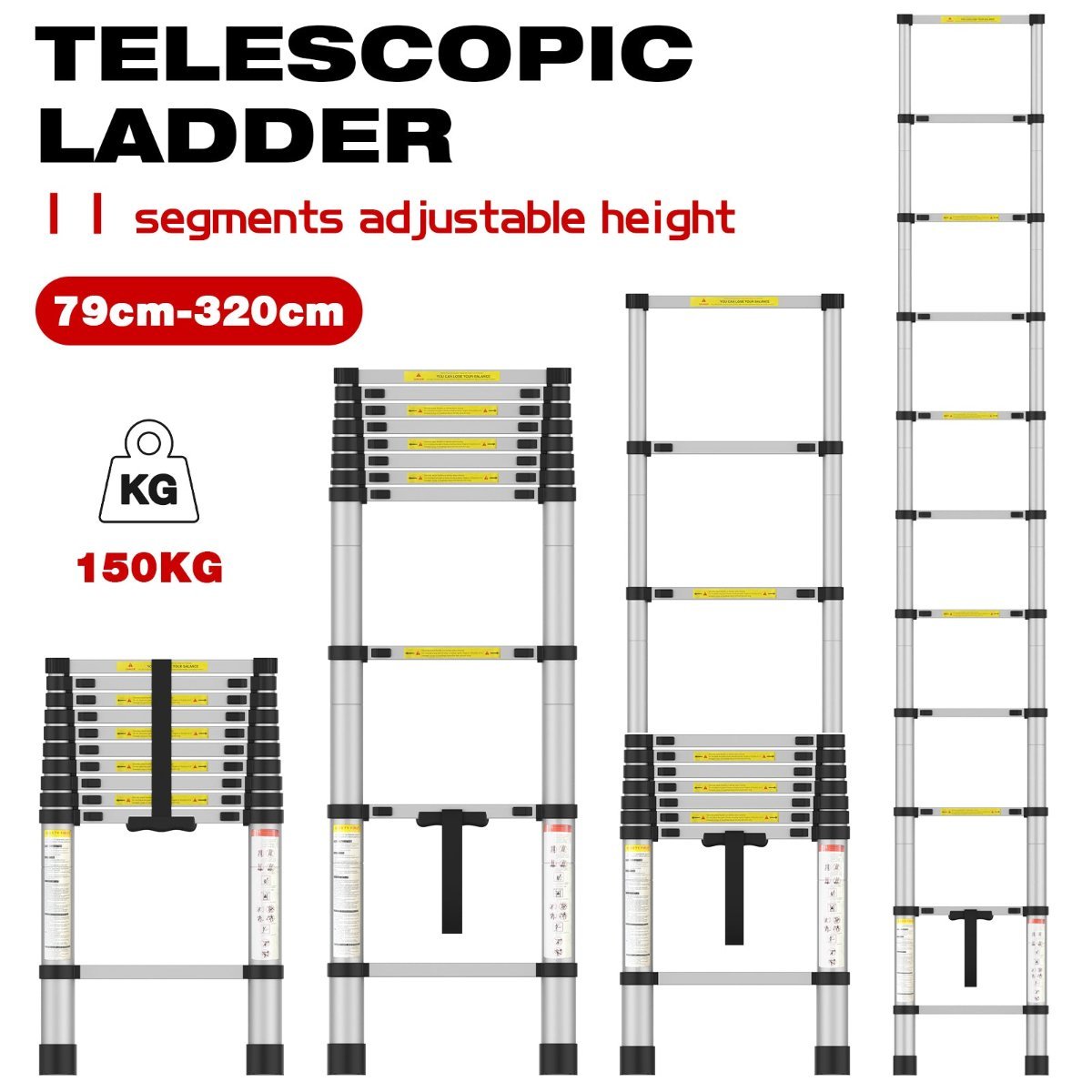 Advwin 3.2m Telescoping Ladder
