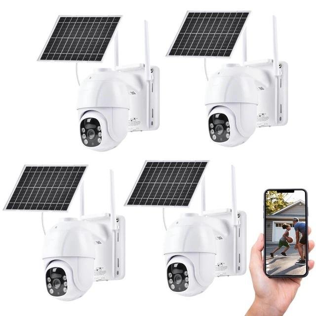 Advwin 4 Piece Solar Outdoor WiFi Security Camera Kit