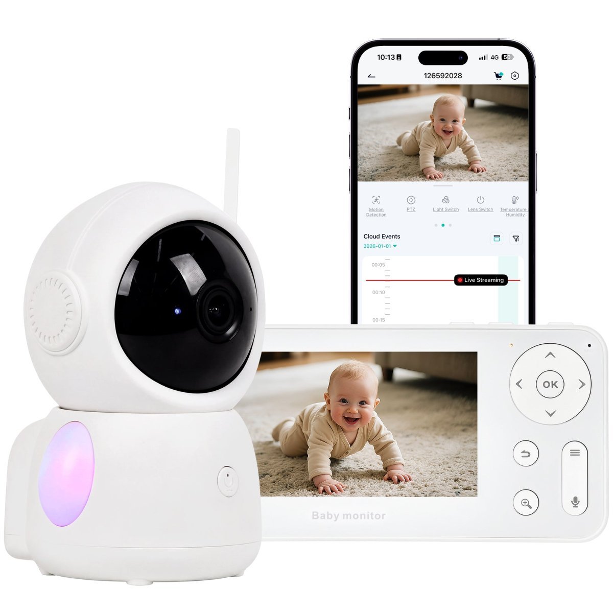 Advwin Baby Monitor with 4.3 inch HD Screen