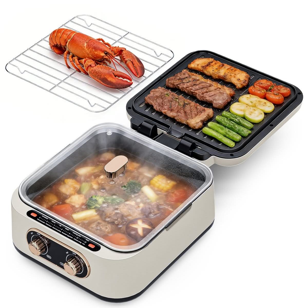 Split Grill and Hot Pot Combo - Best Grill and Hot Pot Combo