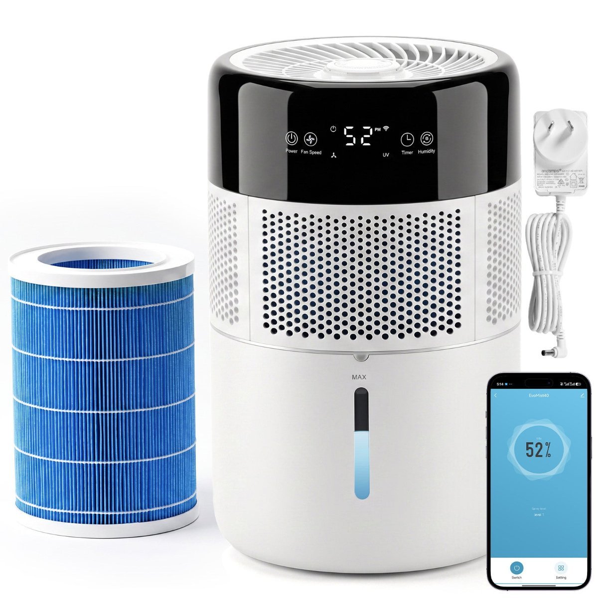 Advwin 4.5 litre evaporative smart humidifier, best app controlled pick