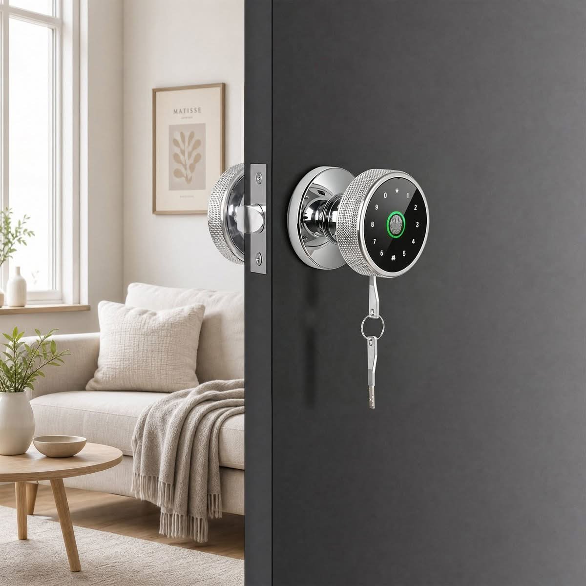 Advwin Fingerprint Smart Door Knob Lock with Bluetooth