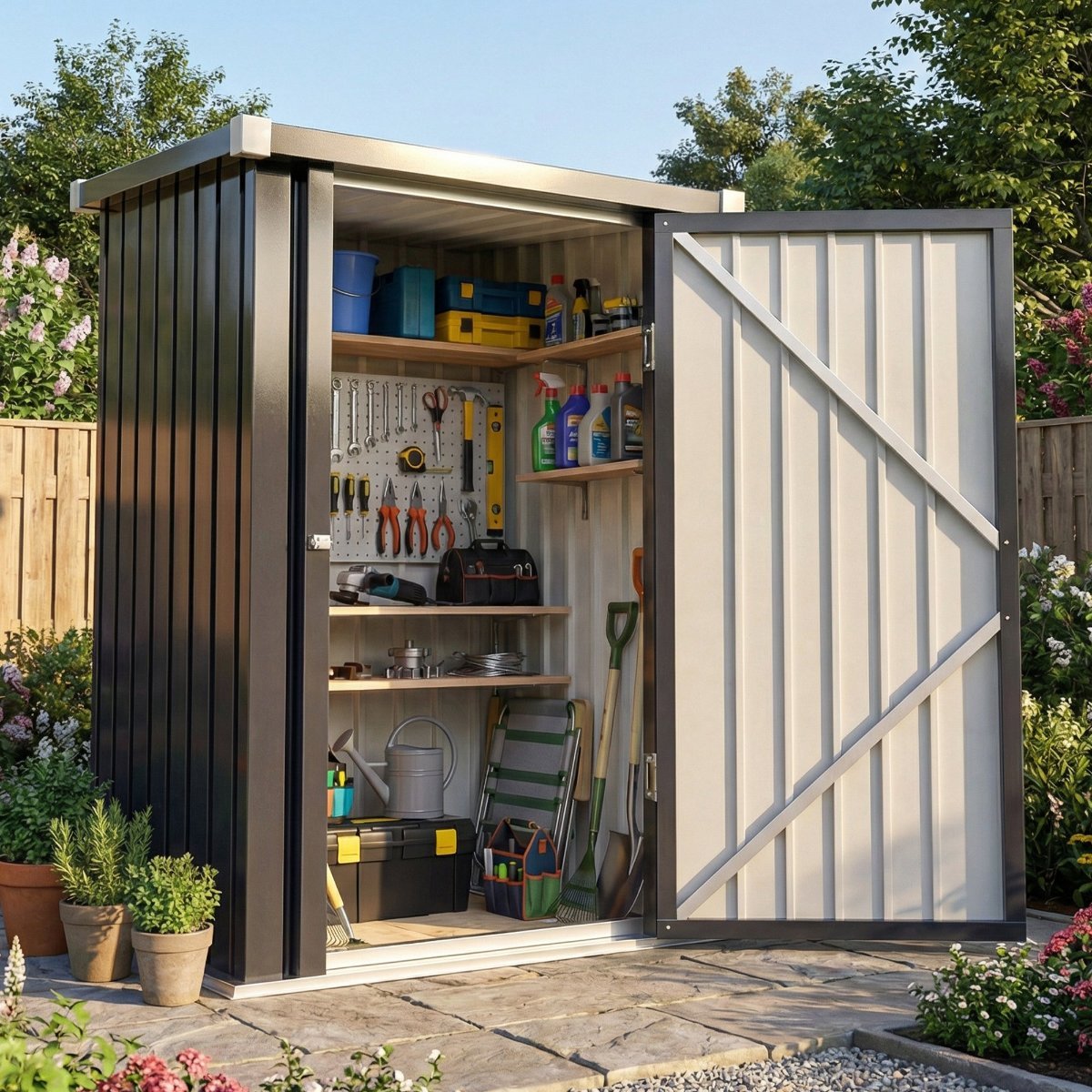 Advwin Galvanised Steel Garden Shed