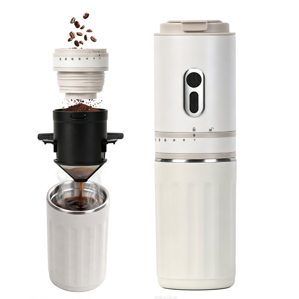Advwin Portable Coffee Grinder and Drip Coffee Maker