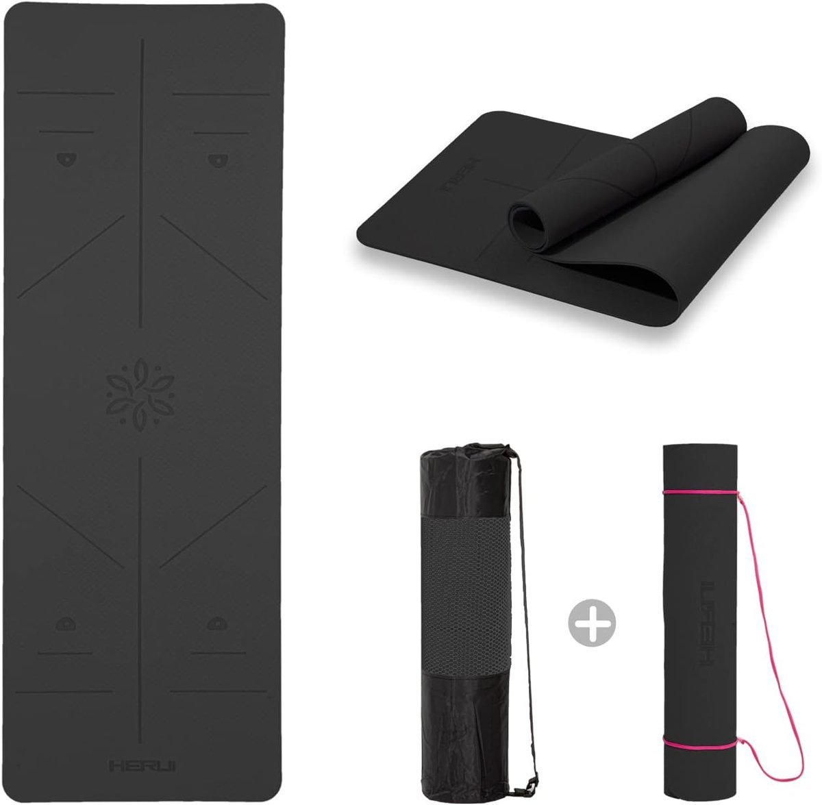 HERUI Yoga Mat with Alignment Lines