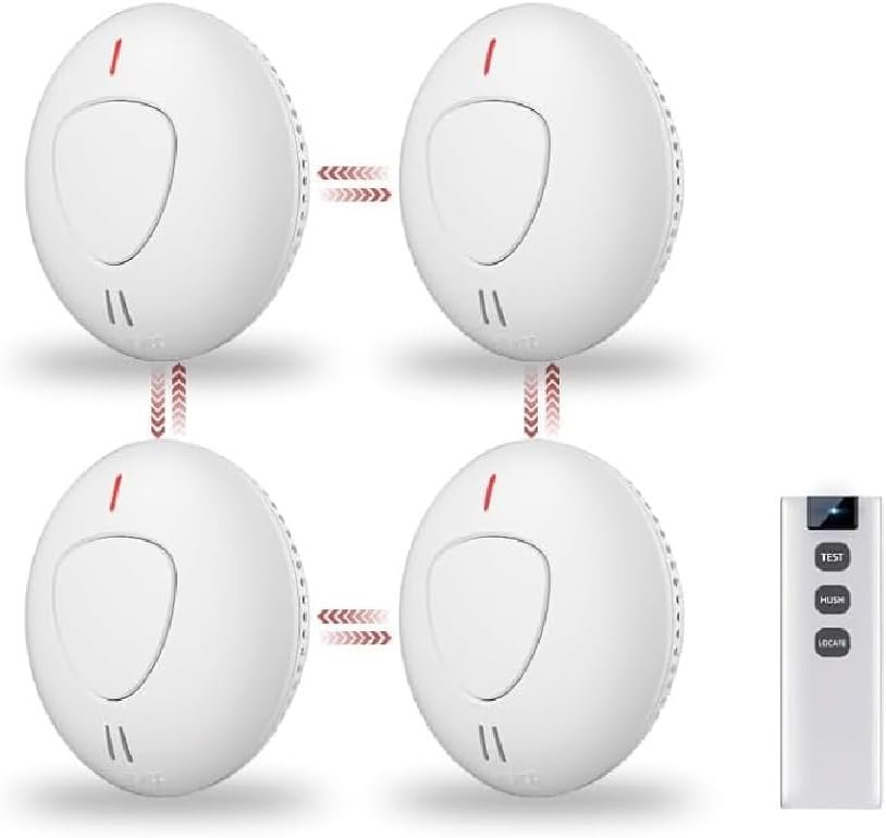 LEVSUPTY 5 Pack Wireless Interconnected Smoke Alarms