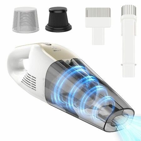 Cordless Car Vacuum with LED Screen and Multi-Nozzles