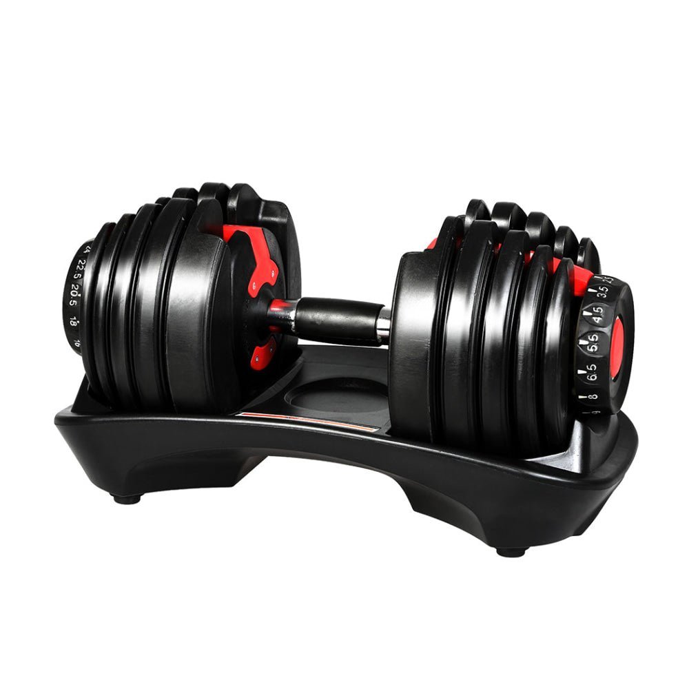 Centra 24kg Adjustable Dumbbell Set with Rack