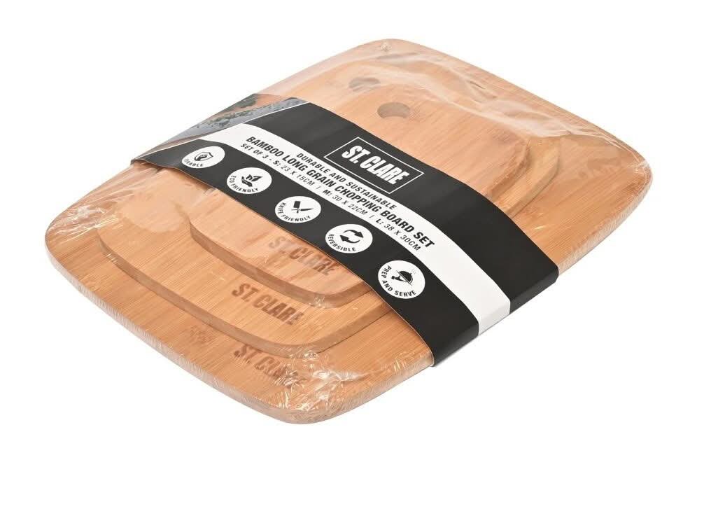 Classica St Clare Bamboo Long Grain Chopping Board Set of 3
