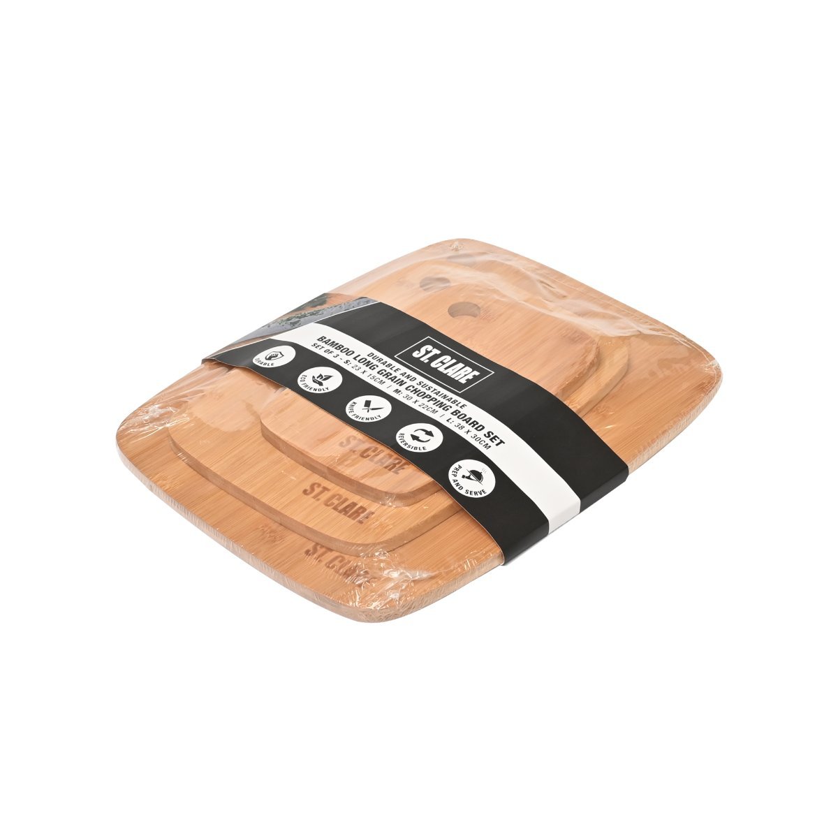 Classica St Clare Bamboo Long Grain Chopping Board Set of 3