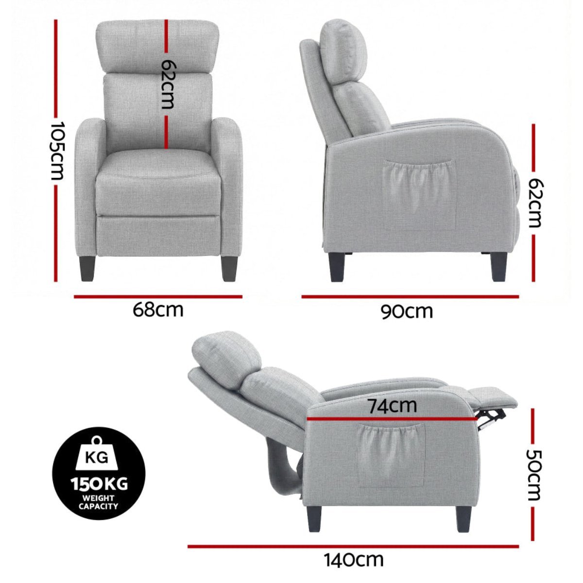 Compact Massage Recliner Chair