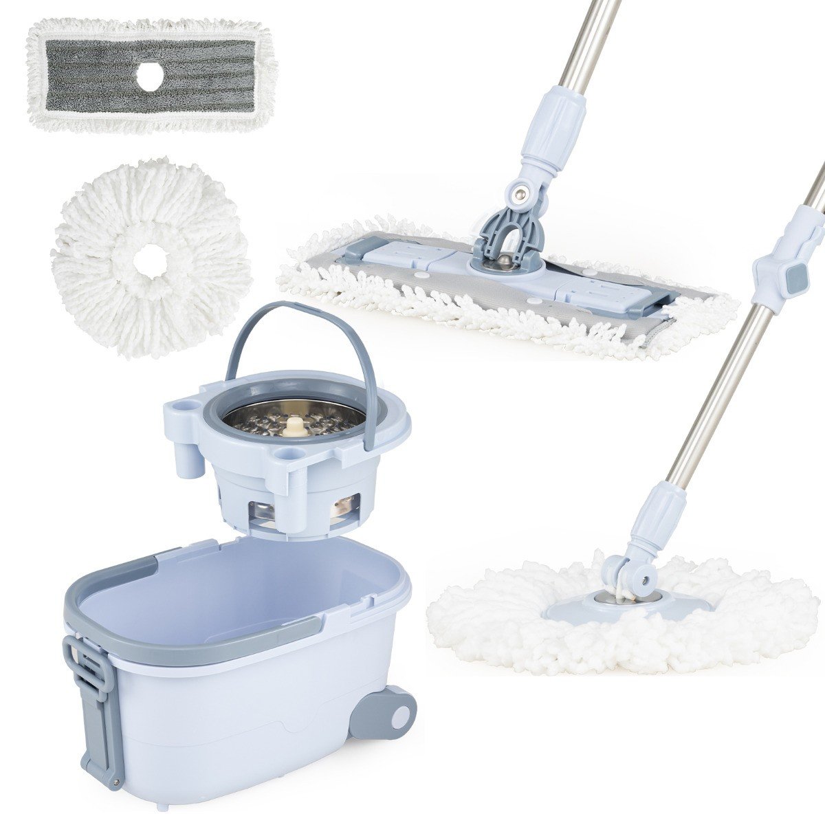 Mop and Bucket Set Hands-Free Washing