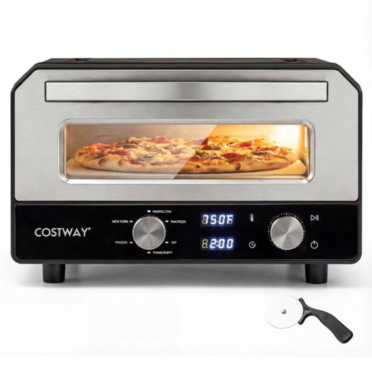 Indoor Electric Pizza Oven with 6 Presets