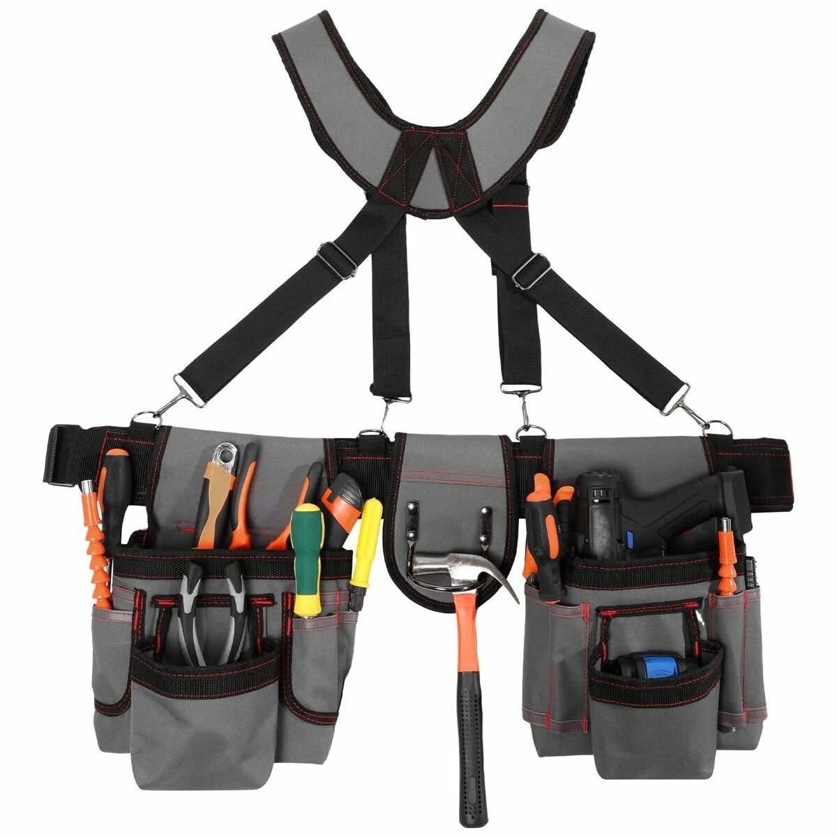 Heavy-Duty Tool Belt Apron with Suspenders