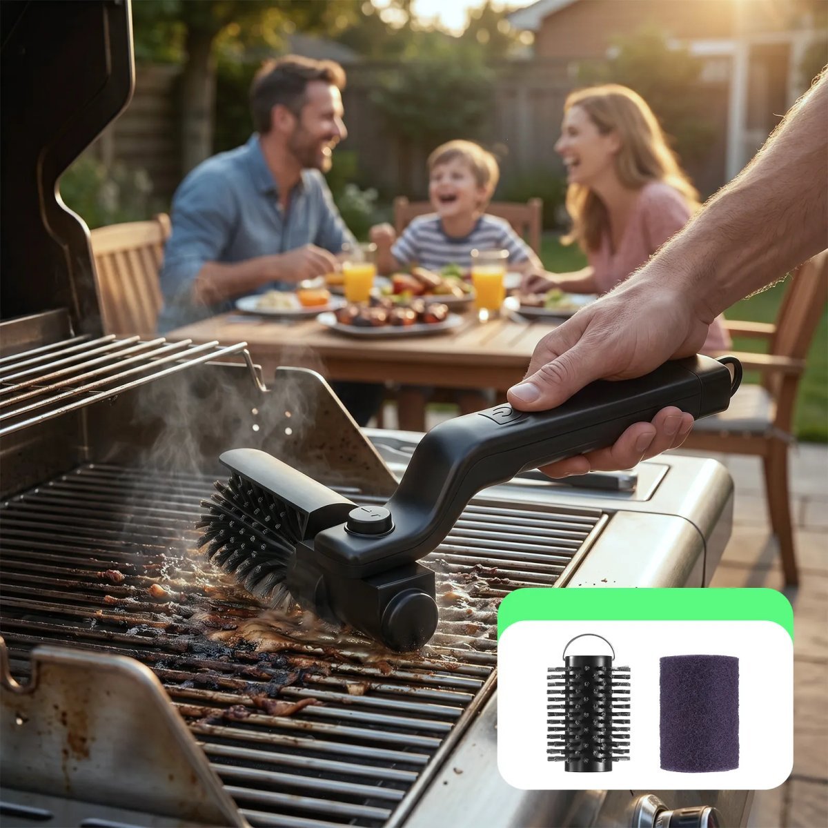 Electric BBQ Grill Brush Cleaner Cordless Scrubber