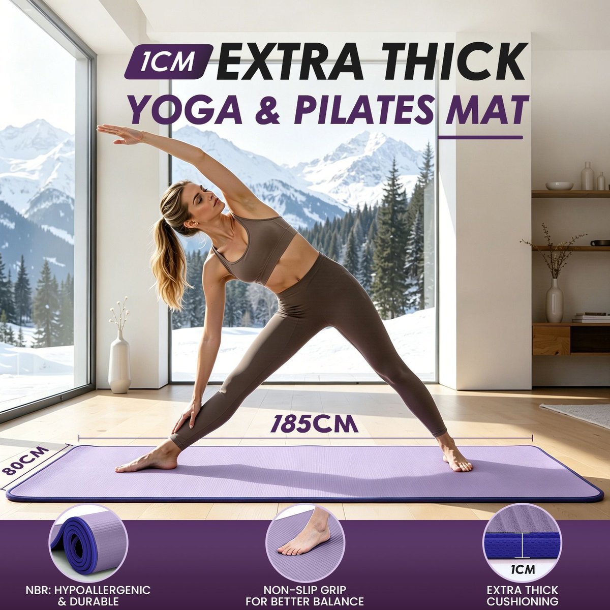 10mm Thick NBR Yoga Mat XL