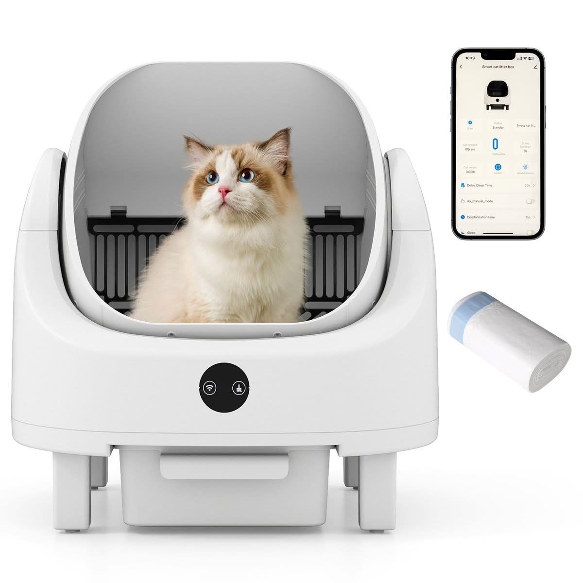 Self-Cleaning Open-Top Cat Litter Box