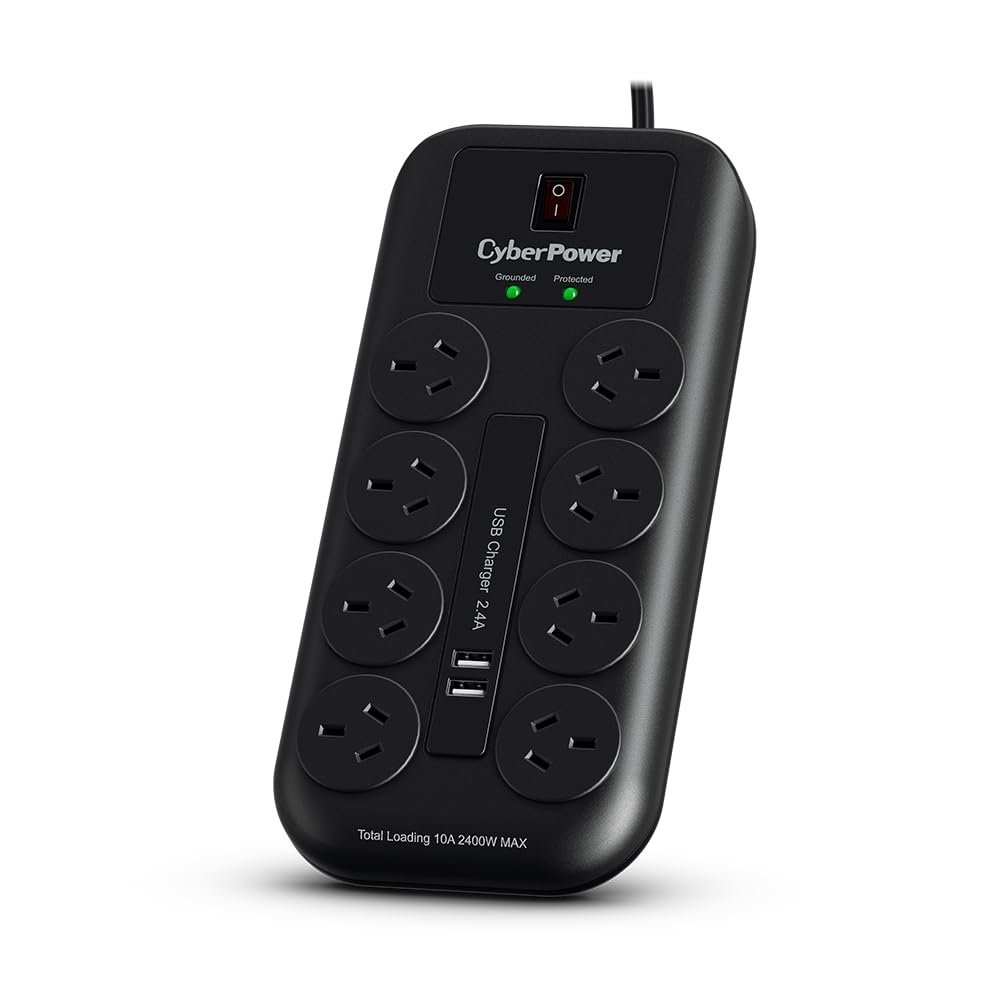CyberPower 8 Outlet Power Board with 2 USB Ports