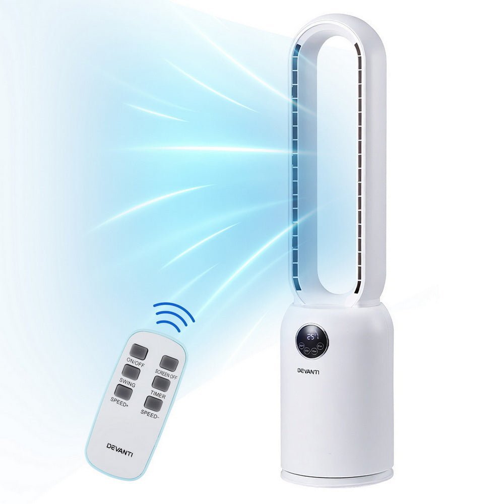 Devanti 2 in 1 Bladeless Fan with Air Purification 88cm