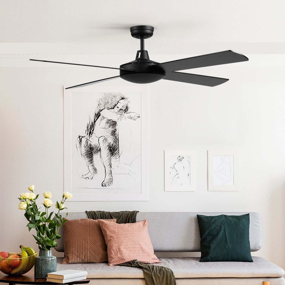 Devanti 52 Inch 4 Blade Ceiling Fan in Black