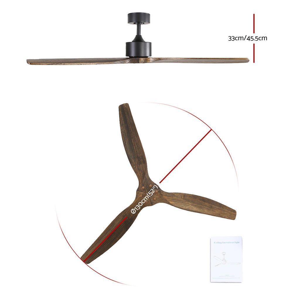 Devanti 52 Inch 6 Speed Ceiling Fan in Dark Wood