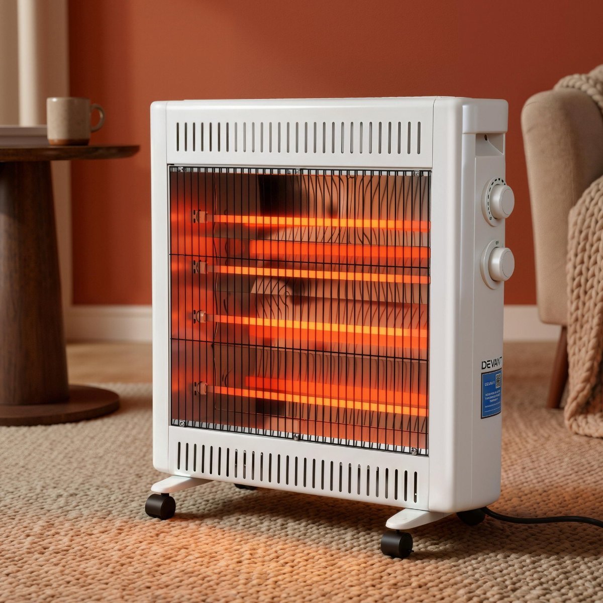 Devanti 2200W Infrared Radiant Heater Portable Electric White