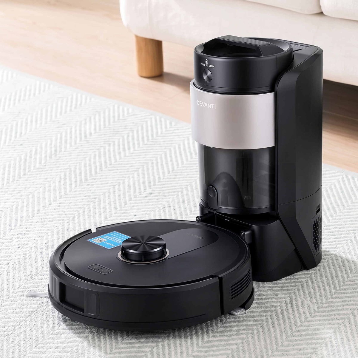 Devanti Robot Vacuum and Mop with Self-Empty Dock