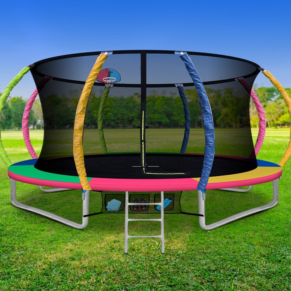 Everfit 14FT Trampoline with Ladder and Basketball Hoop