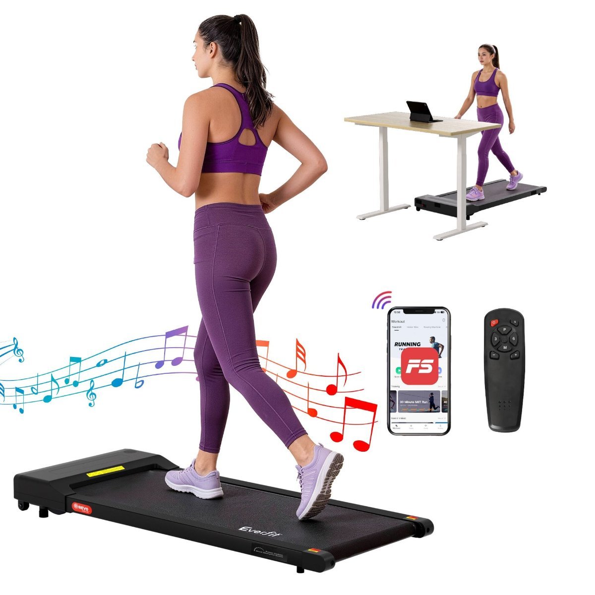 Everfit 2 in 1 Walking Pad Under Desk Treadmill 400mm