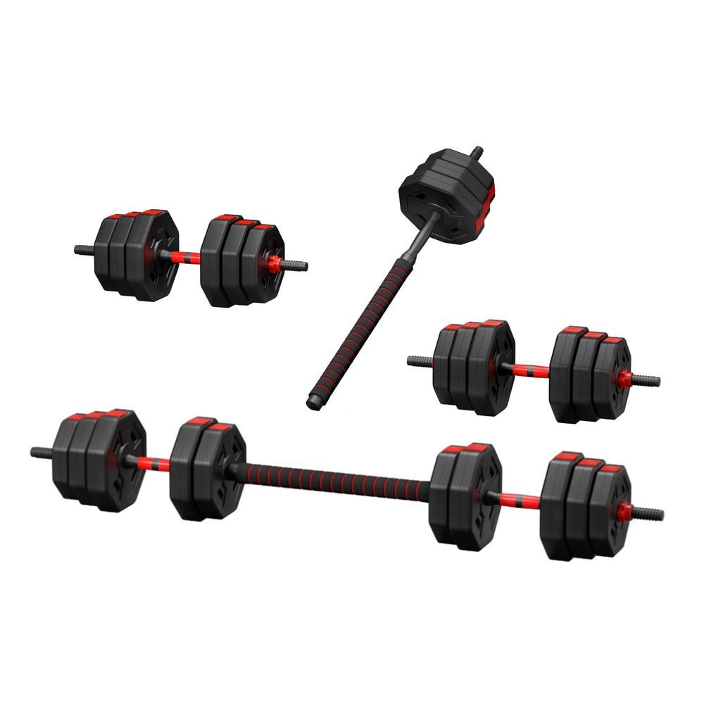 Everfit 40kg Adjustable Dumbbell Barbell Set