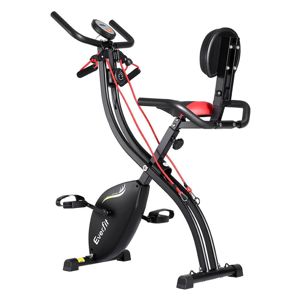 Everfit Folding Magnetic X-Bike with Resistance Ropes