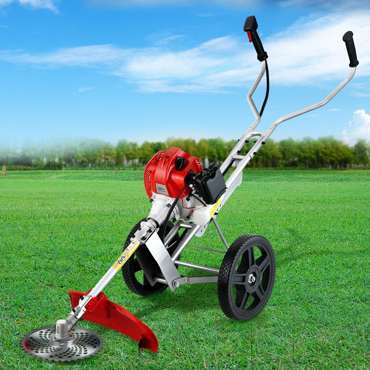 Giantz 52cc Petrol Wheeled Brush Cutter 3-in-1