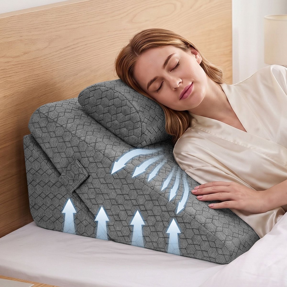 Giselle Wedge Pillow with Detachable Cervical Neck Pillow