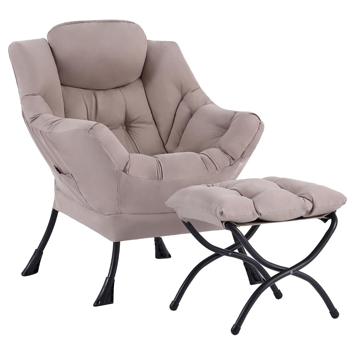 Givjoy Large Lazy Chair with Ottoman