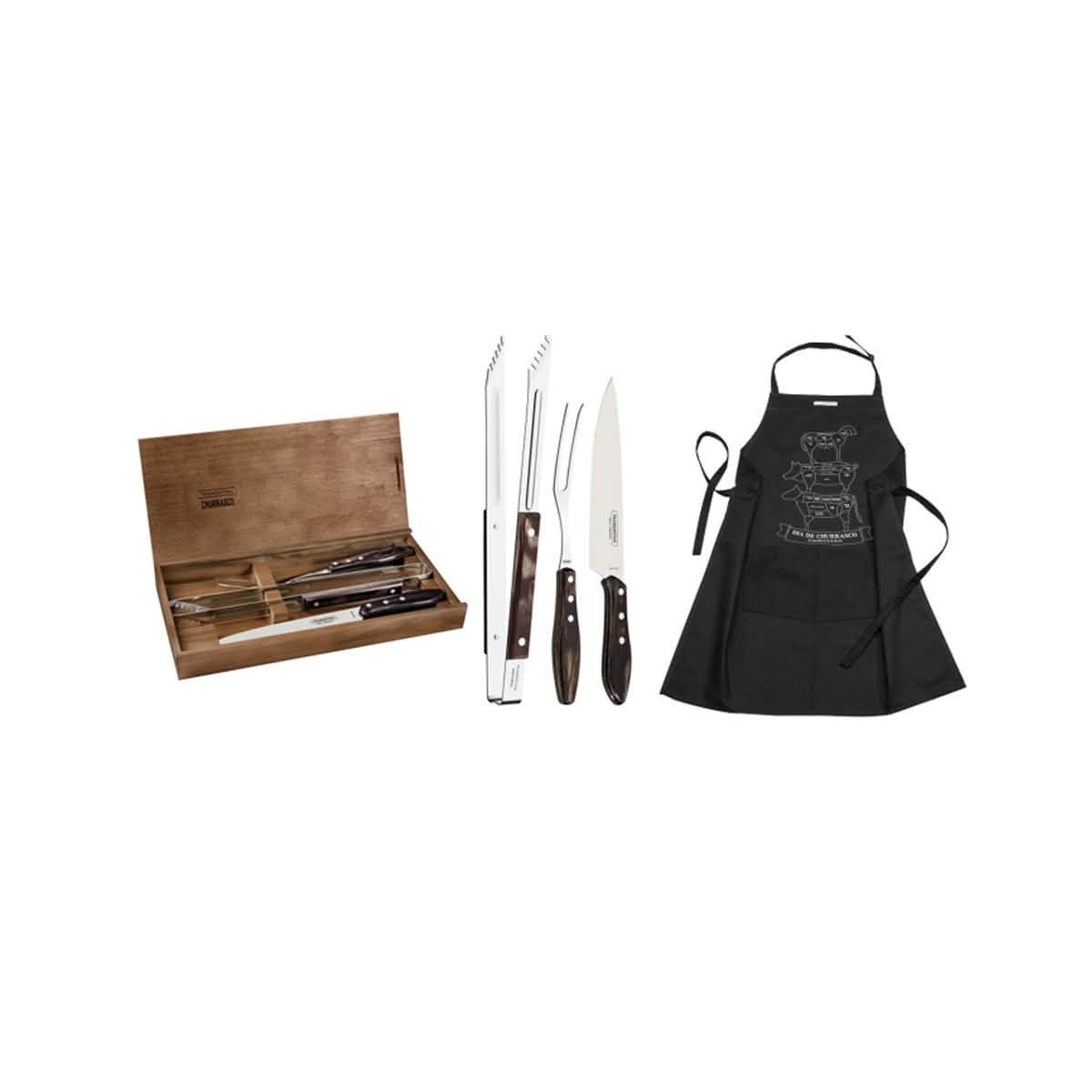 Tramontina Polywood Churrasco BBQ Set with Apron