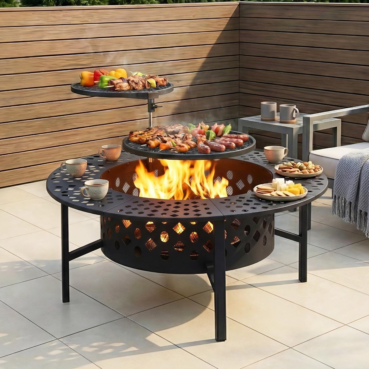 Grillz Ceramic Tile Fire Pit 91cm