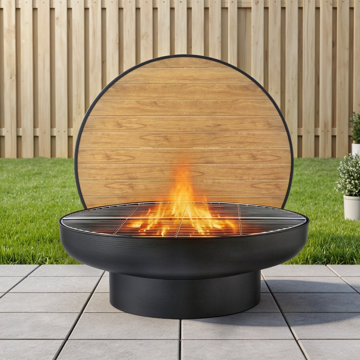 Grillz Fire Pit Table with Lid