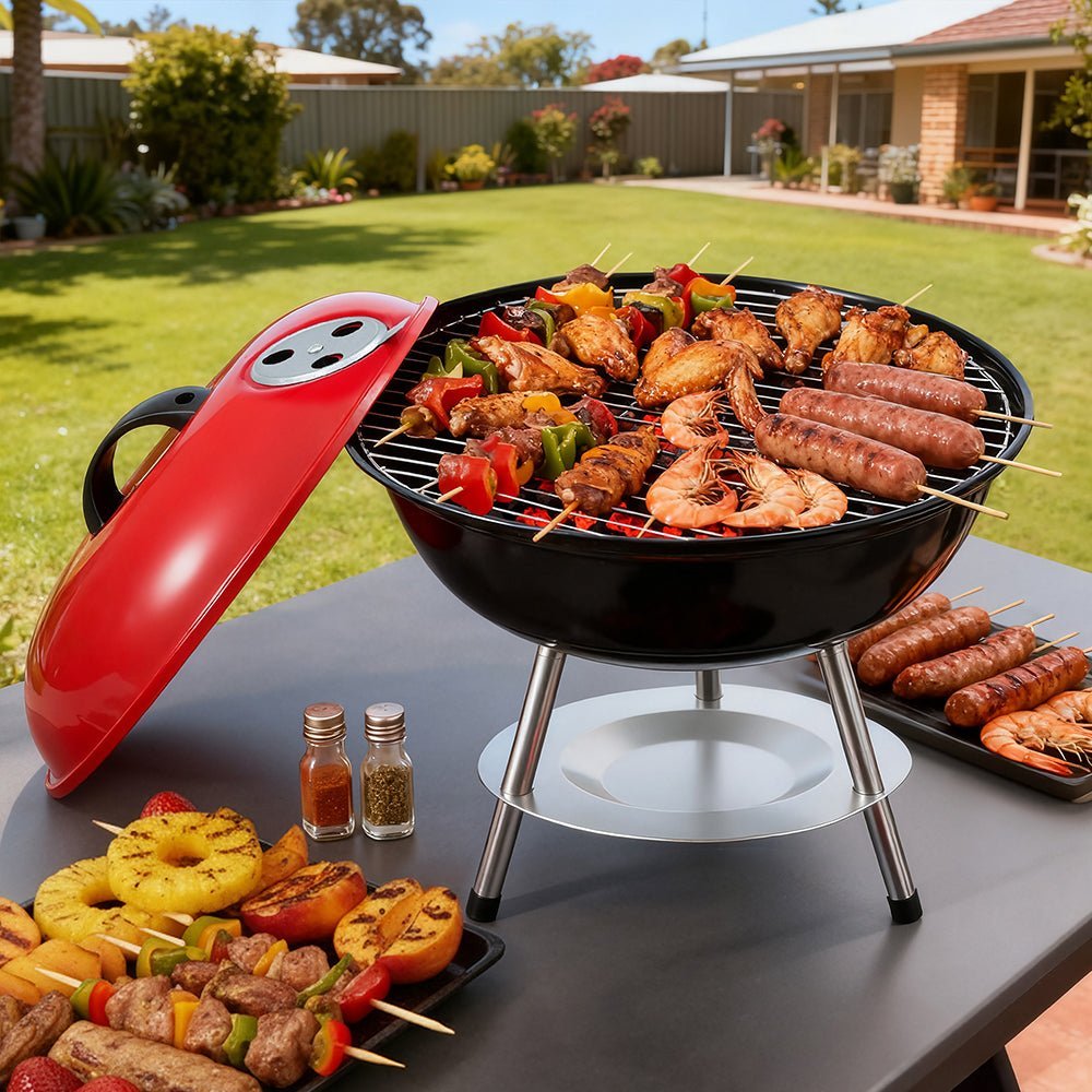 Grillz Portable Charcoal BBQ Grill with Lid