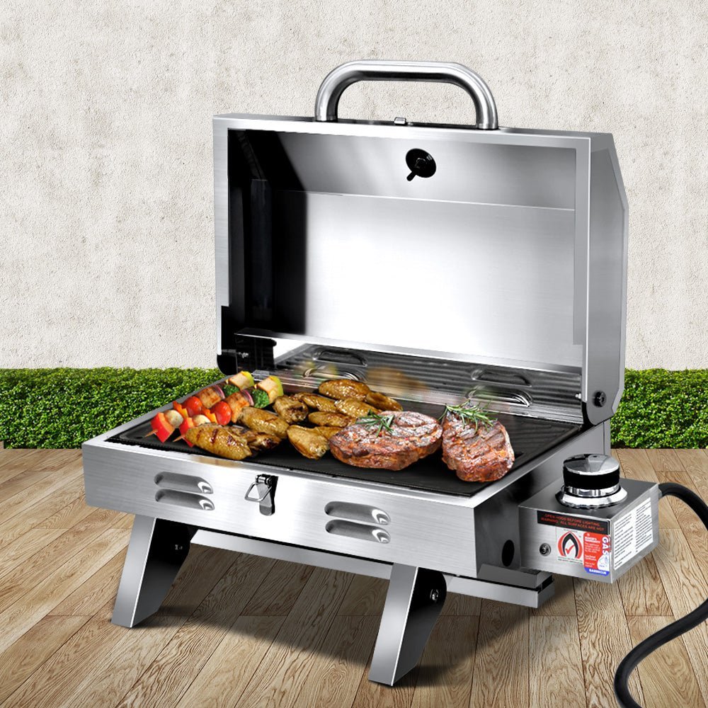Grillz Portable Gas BBQ with Double Sided Plate
