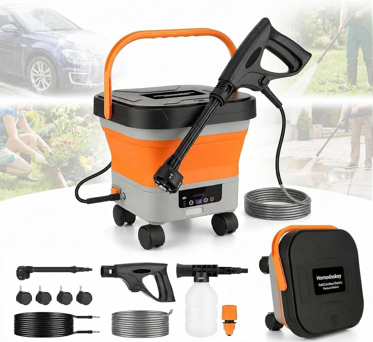 Homodoskey Cordless Pressure Washer with 13L Tank