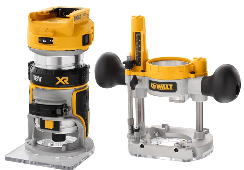 DeWalt 18V XR Li-Ion Brushless 8 mm Router with Plunge Base
