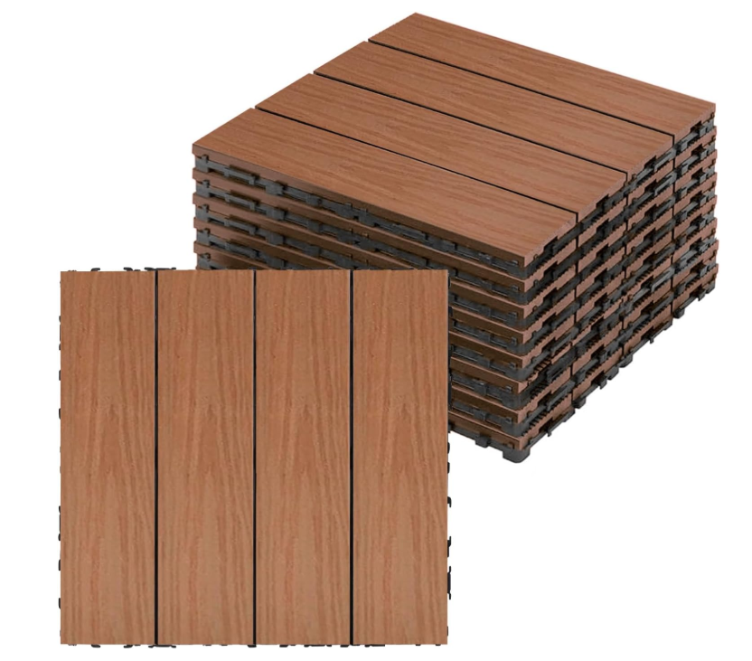 Heitiff WPC Mahogany Deck Tiles