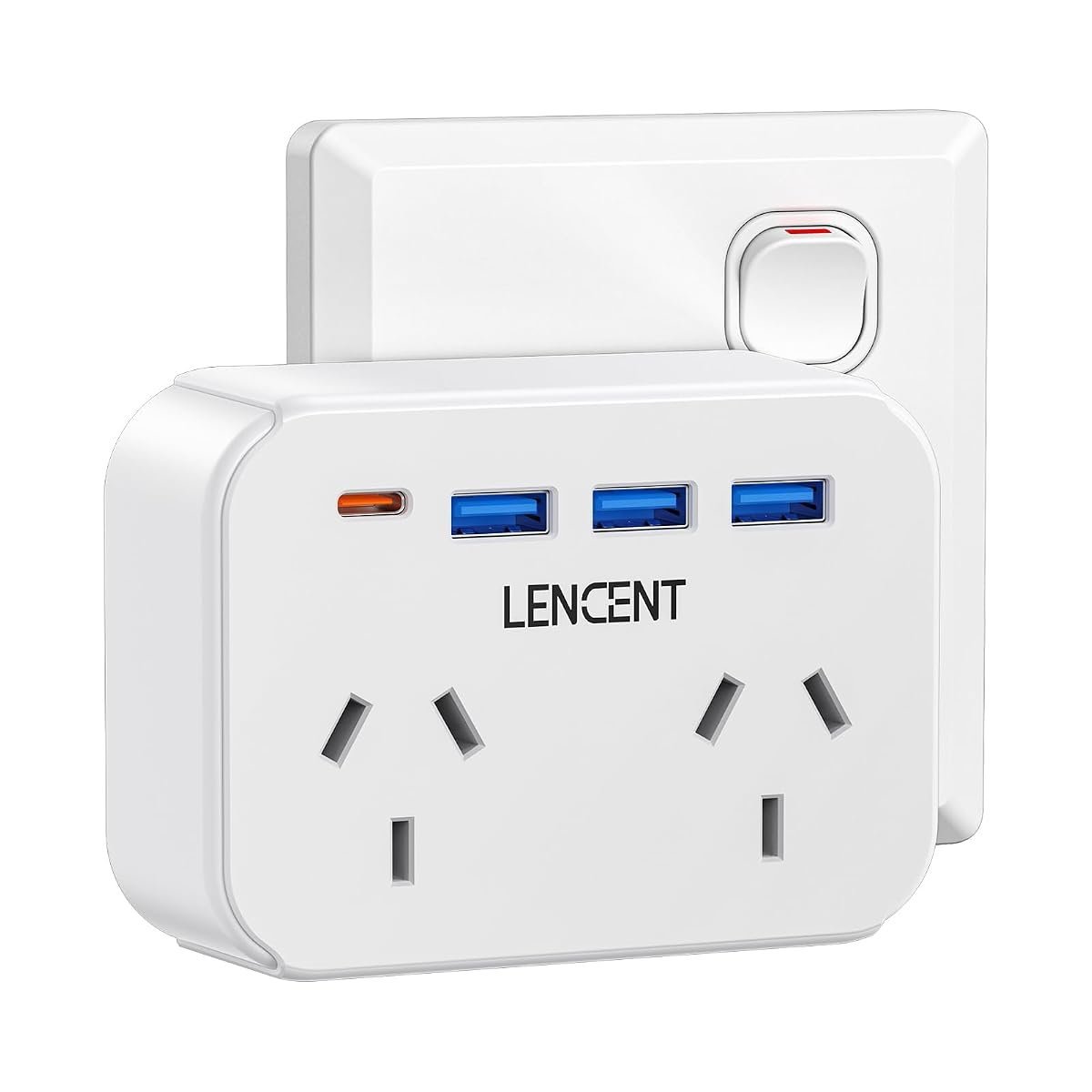 LENCENT Double Power Adapter Wall Plug Extender