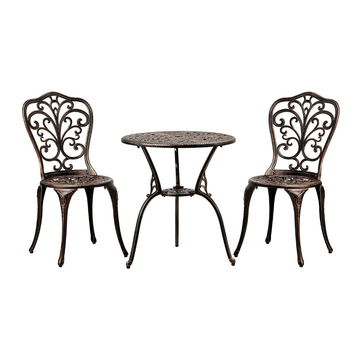 LI LIVSIP 3 Piece Cast Aluminium Bistro Setting