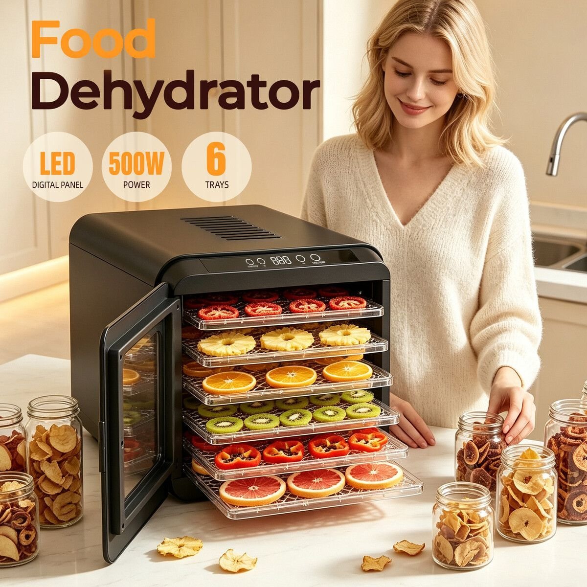 Maxkon 6 Tray Digital Food Dehydrator