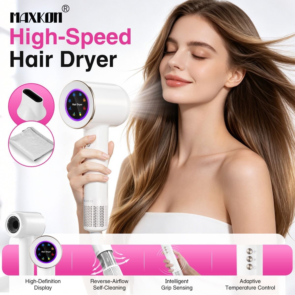 Maxkon ionic hair dryer professional 1600W